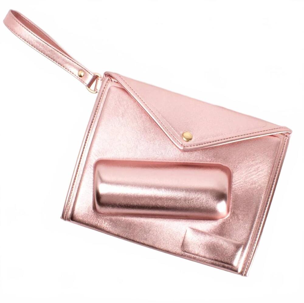 NEW 8 OAK LANE women's ain’t no laws clutch bag in rose gold